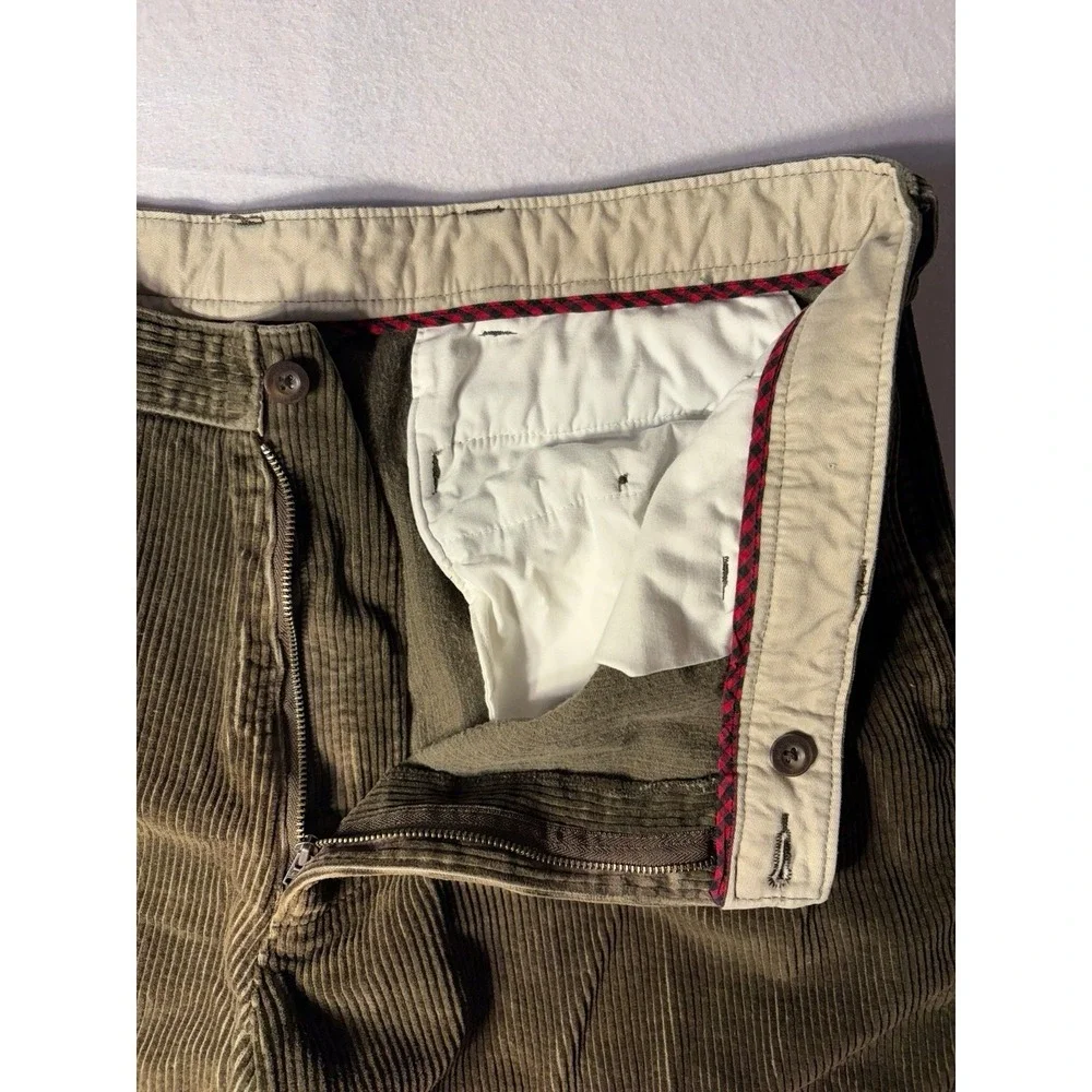 WOOLRICH 1547 Dark Loden Brown Corduroy Trousers Pants 40x30 cotton